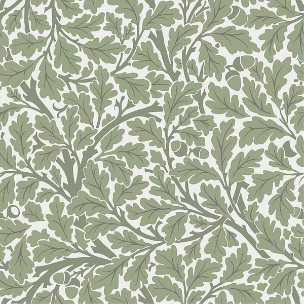 A-Street Prints Green Oak Tree Leaf Non-Pasted Non Woven Wallpaper Sample