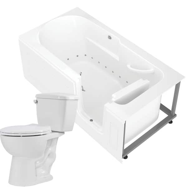 herinneringen een paar blootstelling Universal Tubs Nova Heated 60 in. Walk-In Air Bath Tub in White with 1.28  GPF Single Flush Toilet-HNSI3060RWA-63 - The Home Depot