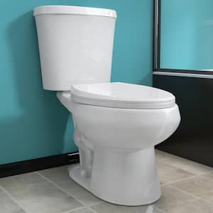 12 in. Rough-in 2-Piece 1.1/1.6 GPF Toilets Dual Flush Elongated Softclose Toilet in White Seat Included ADA Toilet