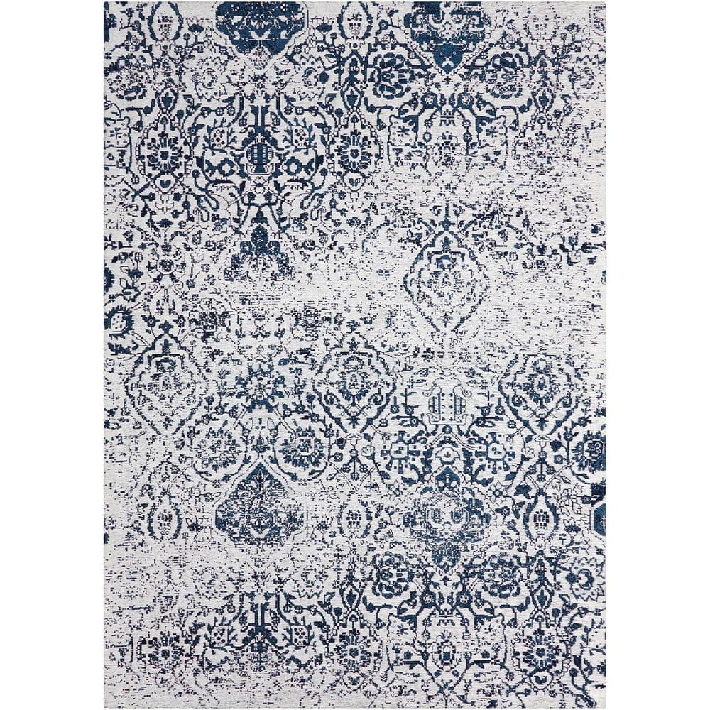 Blue Polypropylene 5 ft. x 7 ft. Abstract Indoor Area Rug
