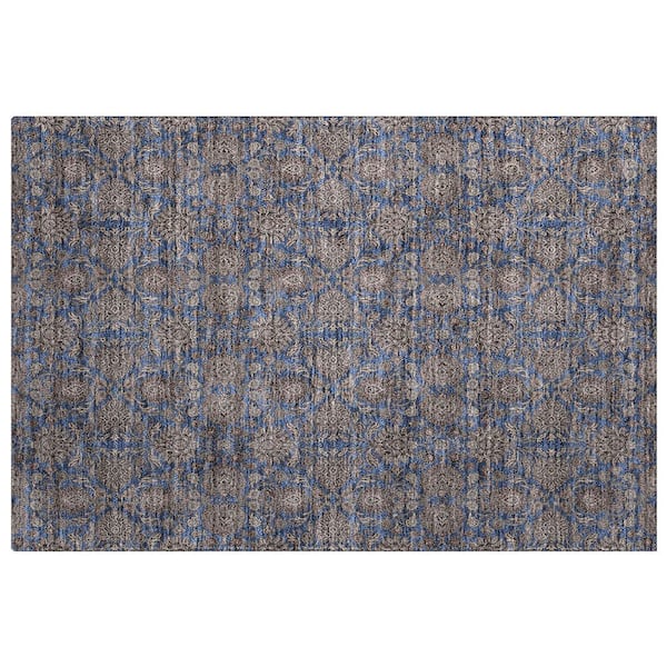 Dream Shag Premium Machine Washable Abstract ADS702 Navy 2 ft. x 3 ft. Accent Rug