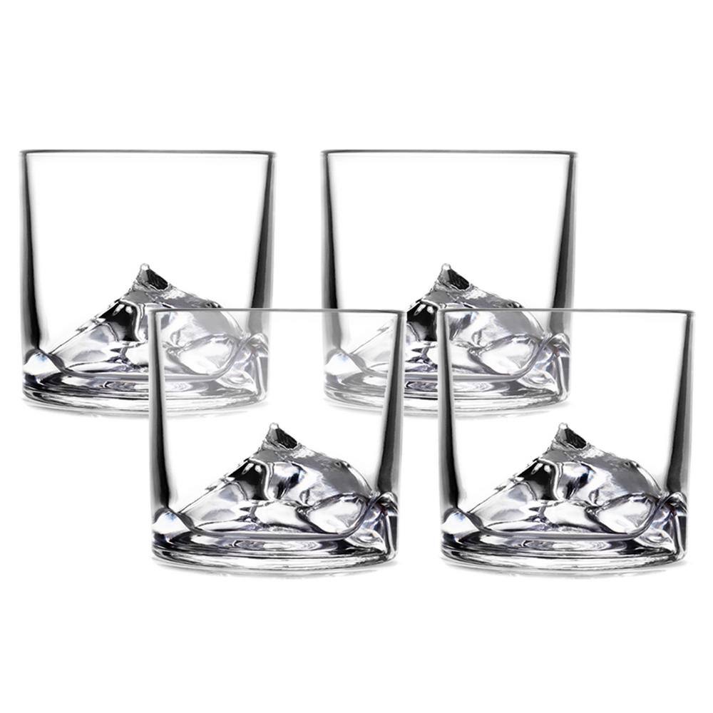 Mount Everest Crystal Whiskey Decanter Set with 4 Glasses