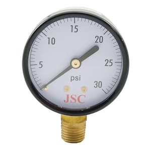 30 PSI Pressure Gauge with 2 in. Face and 1/4 in. MIP Brass Connection