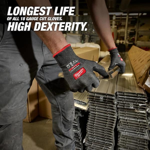 Milwaukee Cut Level 5 High Dexterity Nitrile Dipped Gloves w/ WEAR
