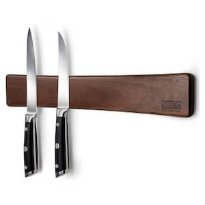 7-Knife 16 in. Wood Knife Magnetic Strip, Magnetic Knife Bar for Wall, Knife Holder for Kitchen Utensil Organizer