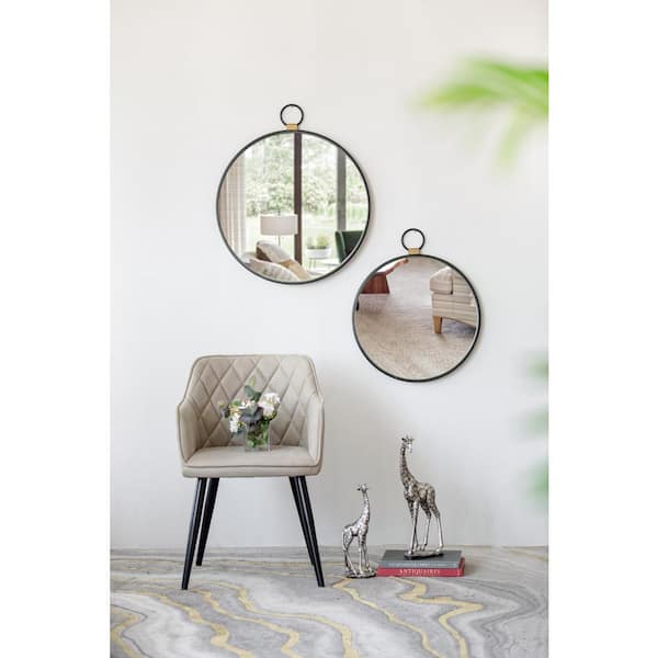 2x Decorative Hanging Wall Mirror - Small Vintage for Wall - Mirror - Easy  Mounting -Perfect for Bathroom, Home Decor - B