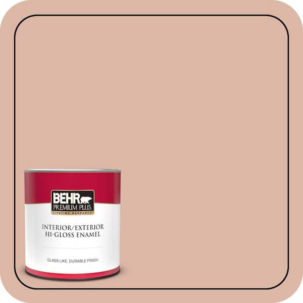 BEHR PREMIUM PLUS 1 qt. #220E-3 Melted Ice Cream Hi-Gloss Enamel Interior/Exterior Paint & Primer