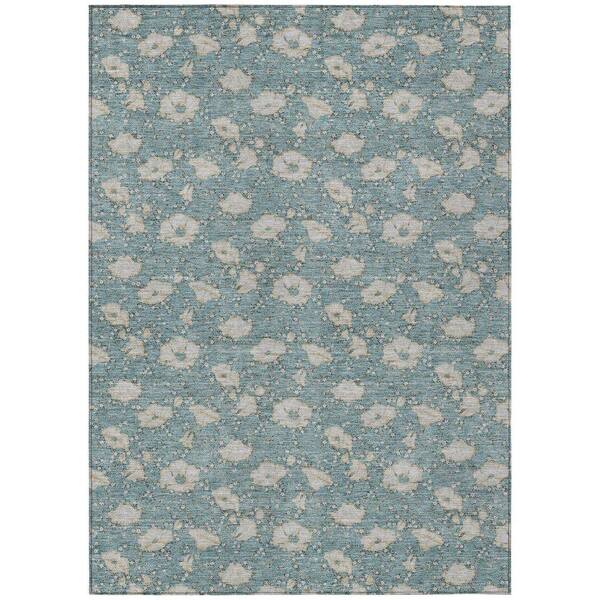 Chantille Machine Washable Indoor/Outdoor Abstract ACN2792 Teal 3 ft. x 5 ft. Area Rug