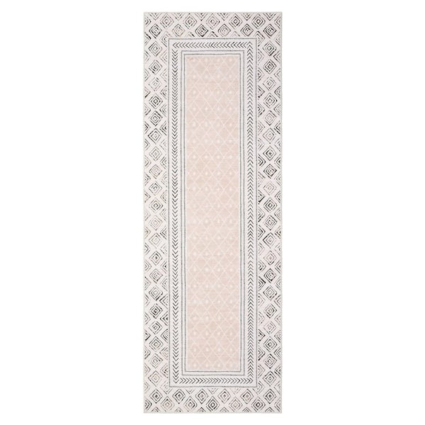 Border Printed Carpet Washable Living Room Decoration for Bedroom Hallway Office Bedside Beige, 2 ft. x 6 ft. Area Rug