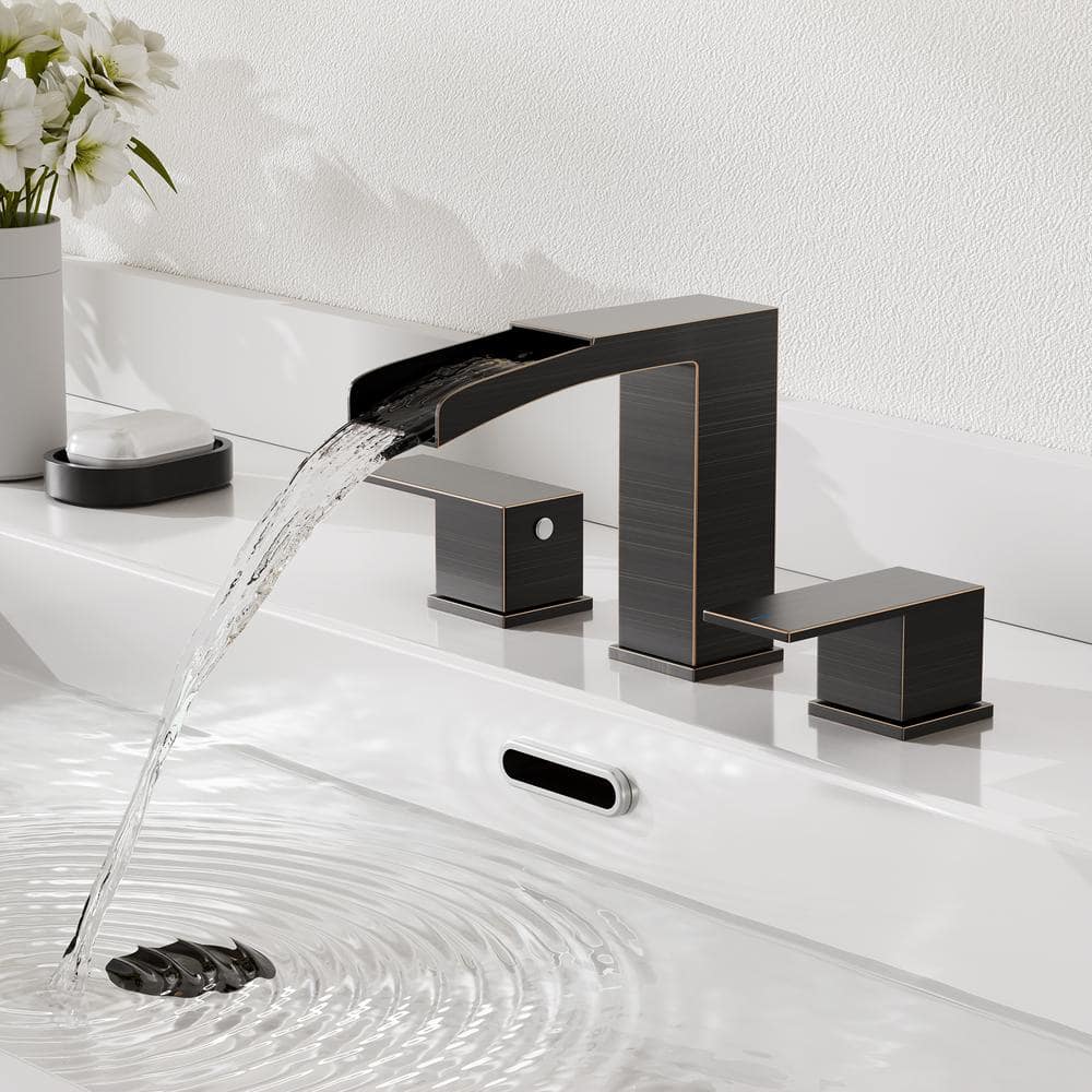Oil Rubbed Bronze Widespread 2-Handle Bathroom Faucet