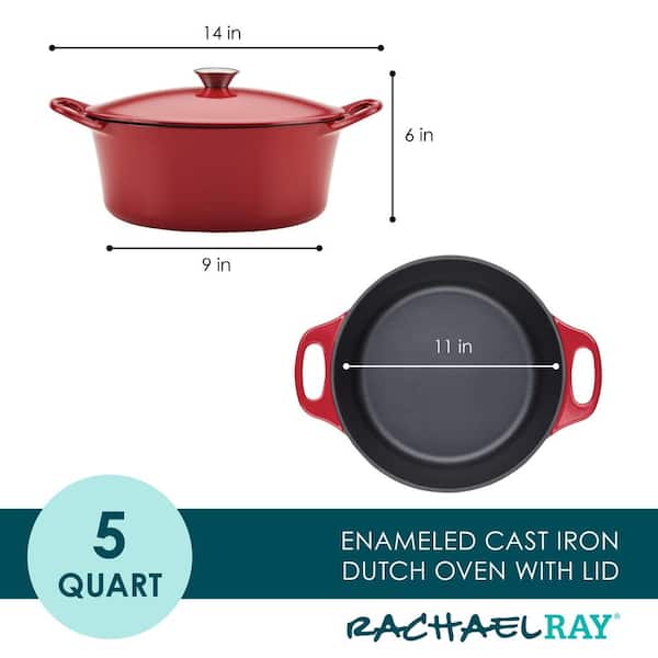  Rachael Ray Enameled Cast Iron 3-in-1 Dutch Oven with