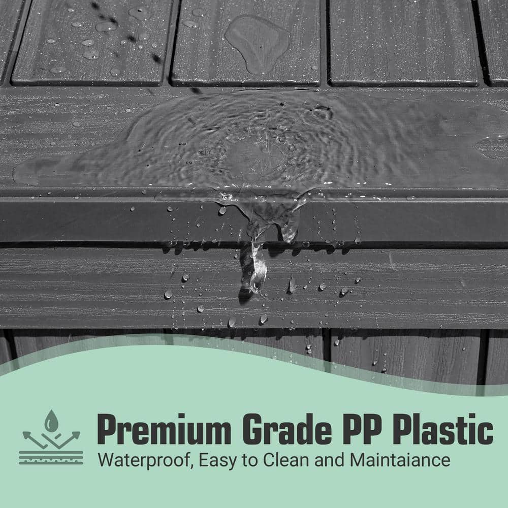 Gray 120 Gallon Lockable Plastic Deck Box