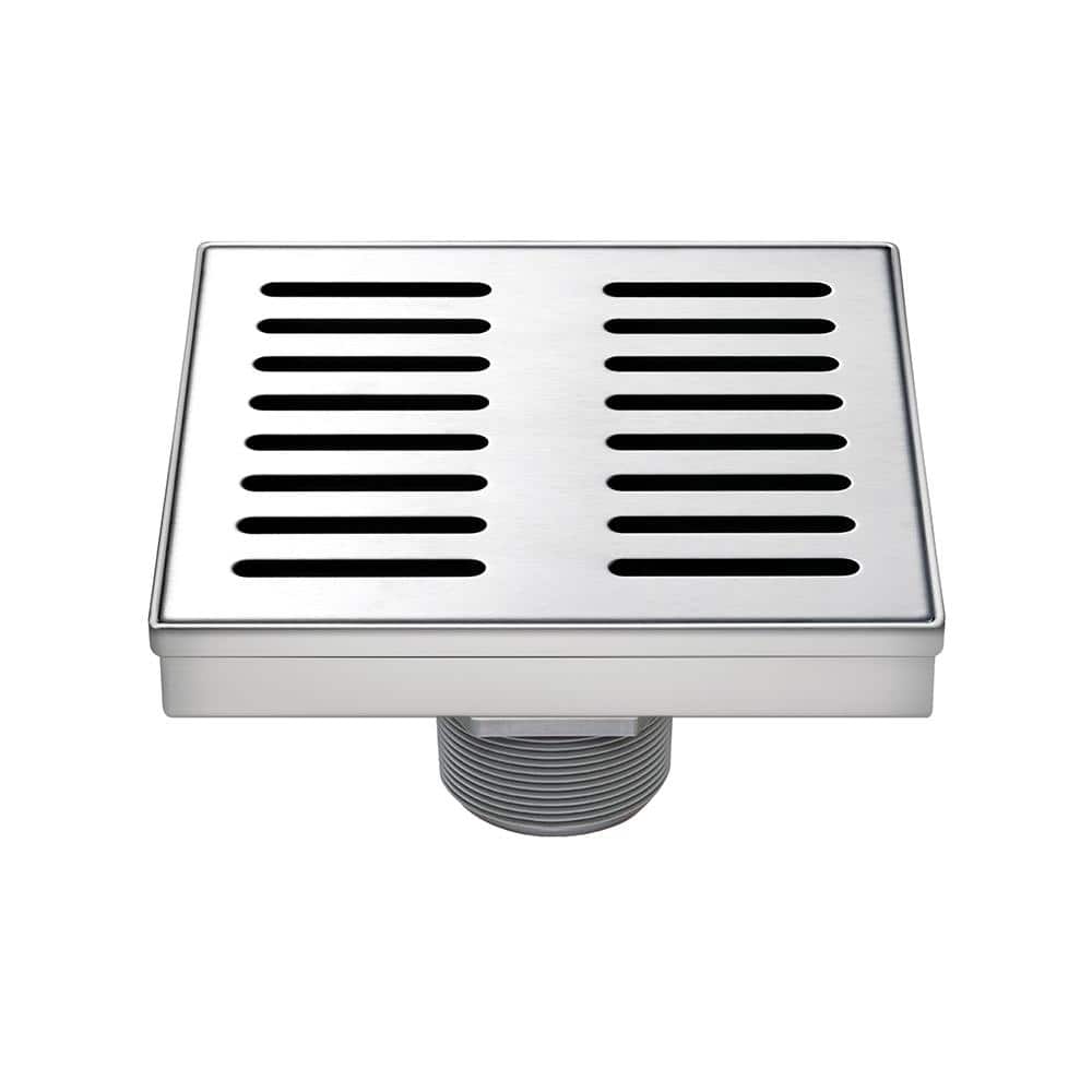 Mediterraneo 4.5 in. Square Shower Drain, Lines Design ZS3L The Home