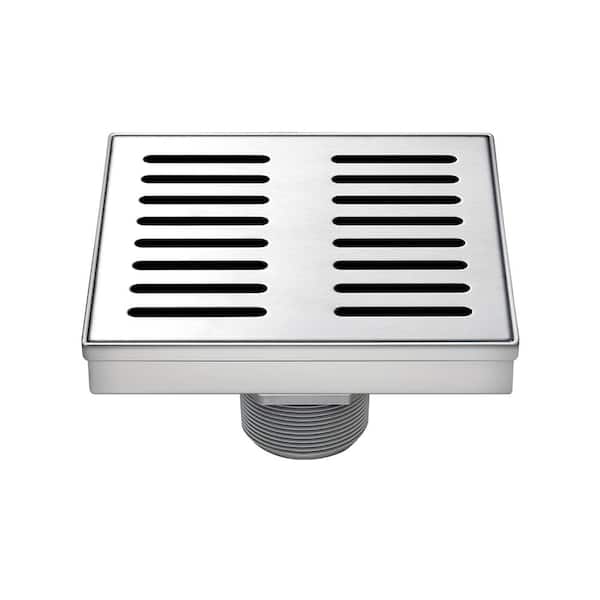 Mediterraneo 4.5 in. Square Shower Drain, Lines Design