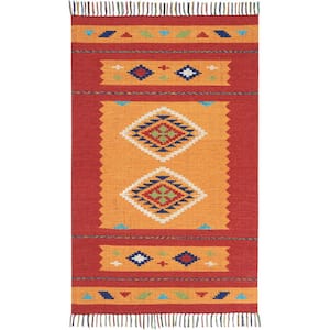 Baja Yellow/Red 5 ft. x 7 ft. Tribal Transitional Area Rug