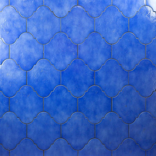 Ivy Hill Tile Appaloosa Arabesque Blue 8 in. x 10 in. Polished Porcelain Floor and Wall Tile (18-piece 10.54 sq. ft. / box)