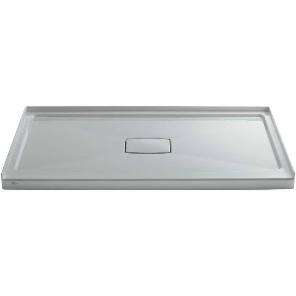 KOHLER Archer 60 In L X 36 In W Alcove Shower Pan Base With Center   Ice Grey Kohler Shower Pans K 9479 95 64 1000 