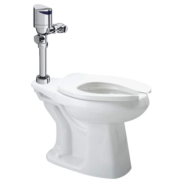 Zurn One Elongated Sensor Floor Mounted Toilet System in White with Top Mount 1.28 GPF Battery Powered Flush Valve