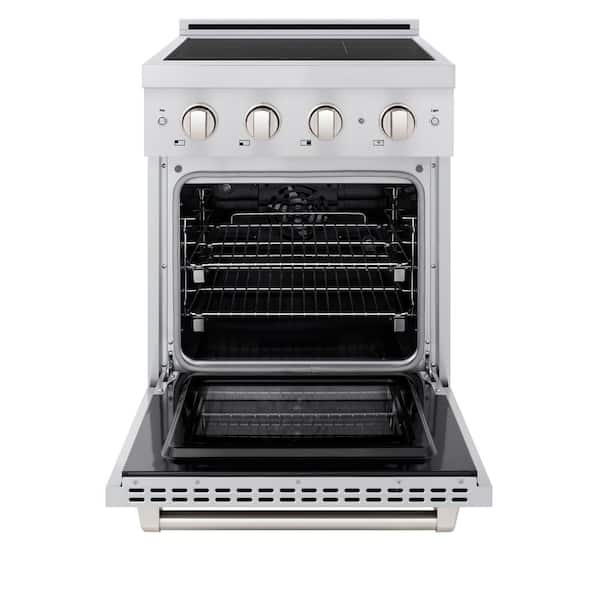 24 in. 3.2 cu. ft. Paramount Induction Range with 3 Element Cooktop and Electric Convection Oven in Stainless Steel