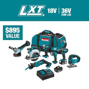 Makita 18V LXT Lithium Ion Cordless 7 Tool Combo Kit with 2 4.0Ah Batteries Charger and Bag XT510SM XAG25Z XVJ03Z The Home Depot