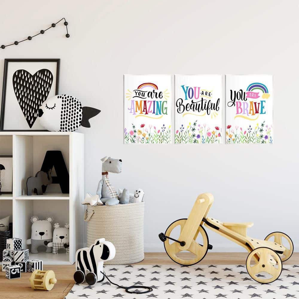 Confidence Sentiments with Florals by Kim Allen 3 Piece Unframed Typography Graphic Art Print 14 in. x 11 in. price history on PriceWatchPro