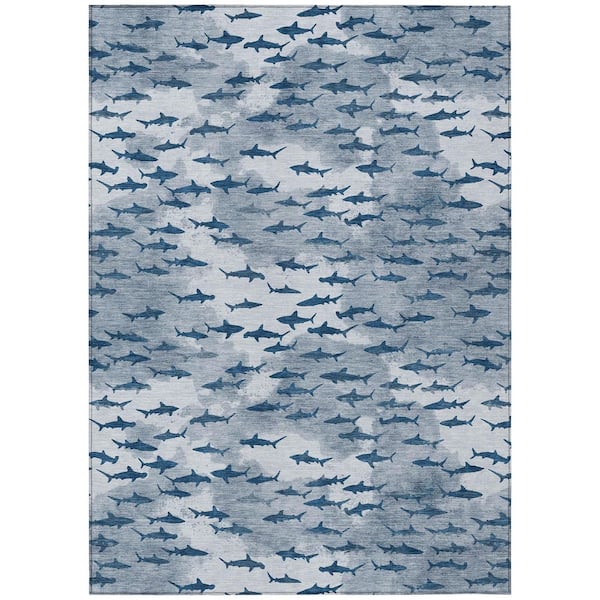 Chantille Machine Washable Indoor/Outdoor Abstract ACN2594 Blue 5 ft. x 7 ft. 6 in. Area Rug