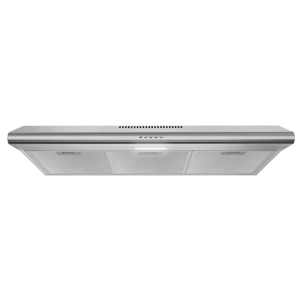 36 in. 80 CFM Avellino Convertible Under Cabinet Range Hood in Brushed Steel, Mesh Filters,Push Button Control,LED Light
