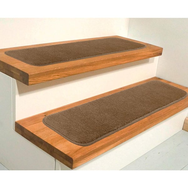 Comfy Collection Beige 8 ½ inch x 30 inch Indoor Carpet Stair Treads Slip Resistant Backing (Set of 3)
