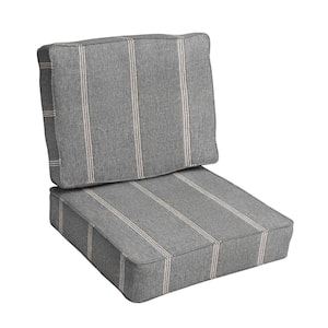27 x 30 x 5 (2-Piece) Deep Seating Outdoor Dining Chair Cushion in Sunbrella Lengthen Stone