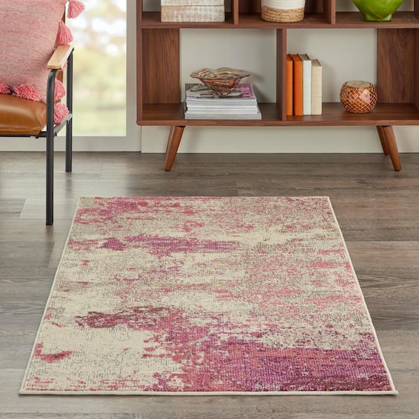 Nourison Celestial Ivory/Pink Area Rug, Size: 3' x 5