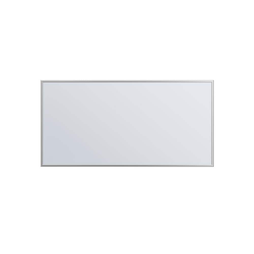 Large Rectangular Chrome Metal Frame Bathroom Vanity Mirror