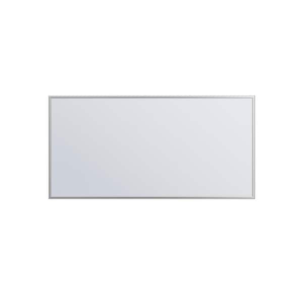 Eviva Sax 60 in. W x 30 in. H Framed Rectangular Bathroom Vanity Mirror in Brushed Chrome