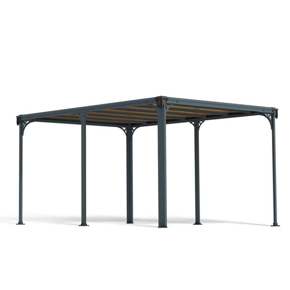 Milano 10' x 14' Gray and Bronze Aluminum Gazebo