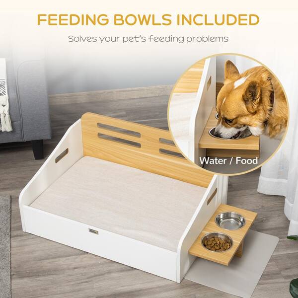 Pawhut 23 Elevated Durable Wooden Heavy Duty Dog Pet Bowl Feeding Station  & Reviews