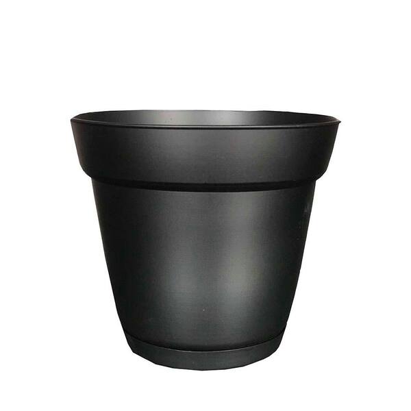 Southern Patio Graff 15.9 in. x 14.2 in. Black Resin Self-Watering ...