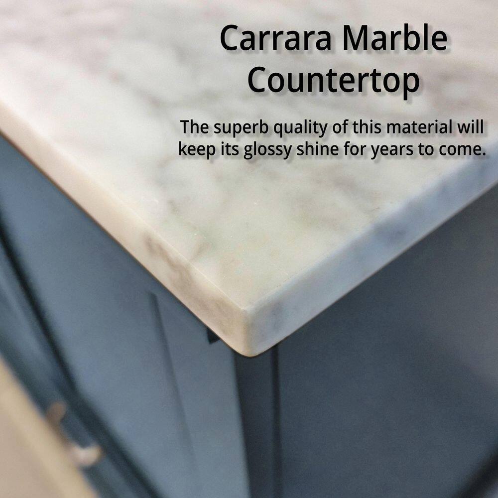 Navy Blue 48" Single Vanity with Carrara Marble Top