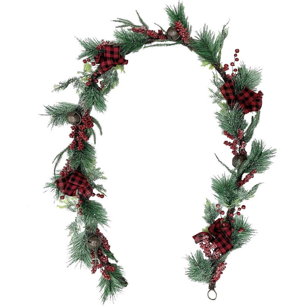 SULLIVANS 70 Artificial Silver Flocked Fern Berry Garland FECGD