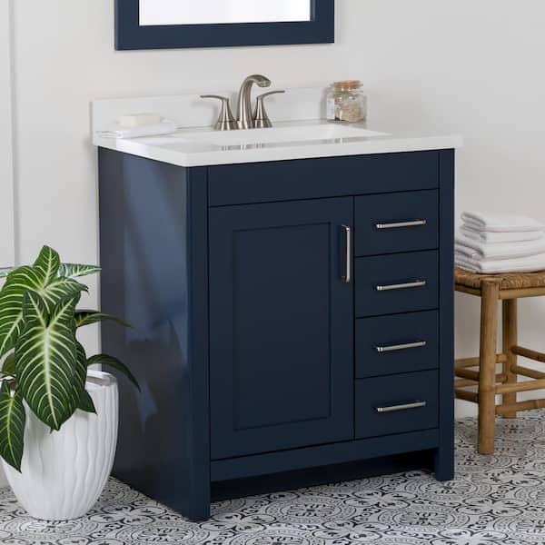 Home Decorators Collection Westcourt 30 in. W x 22 in. D x 34 in. H Bath Vanity Cabinet without Top in Blue
