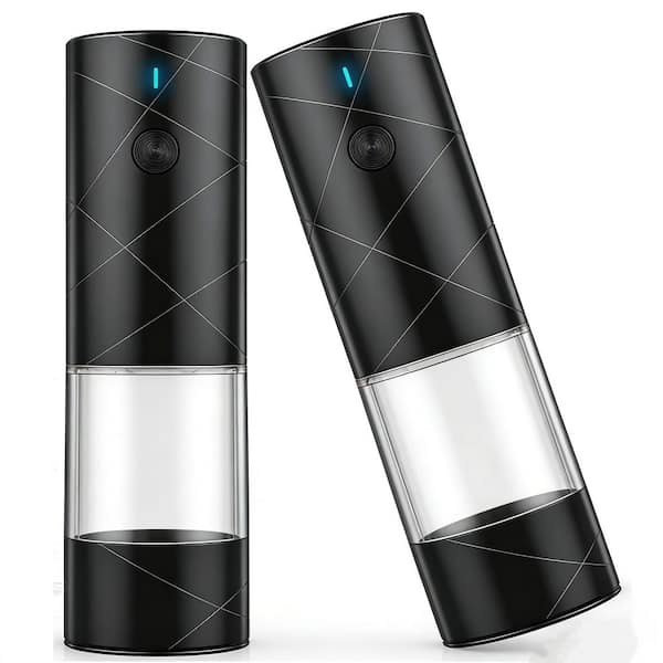 2 Pack Electric Salt and Pepper Grinder Set USB Rechargeable with Warm LED Light, Adjustable Coarseness