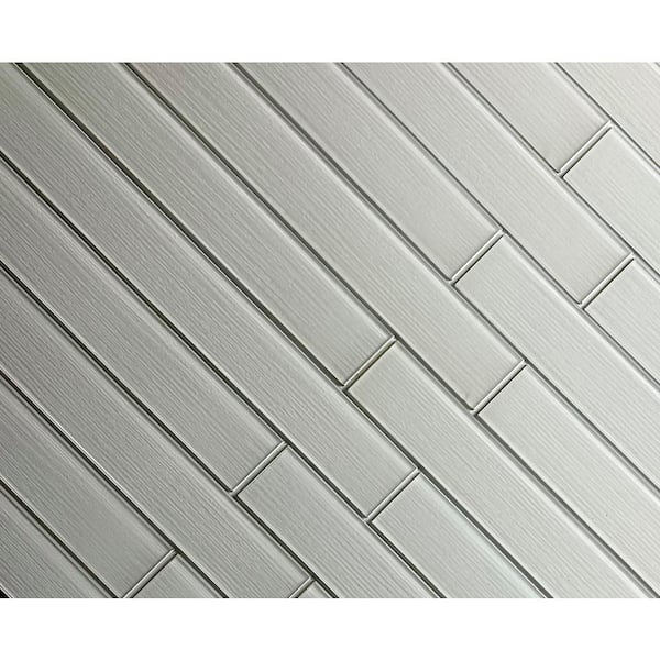 American Country White 2 in. x 16 in. Plank Textured Glass Subway Wall Tile (10 sq. ft./Case)