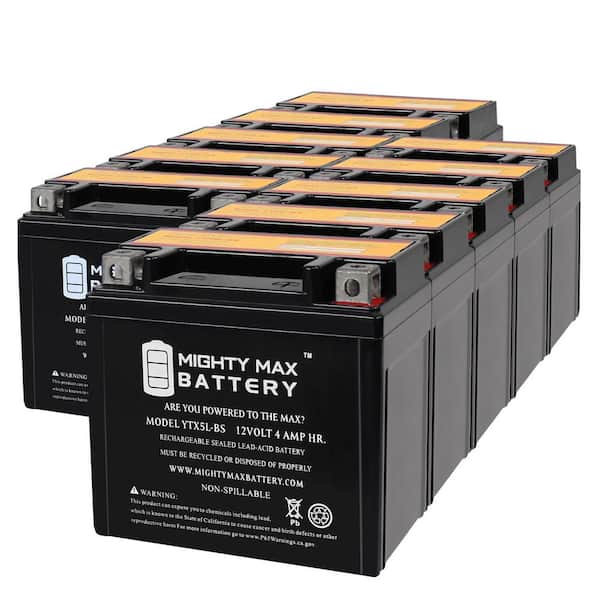 MIGHTY MAX BATTERY YTX5L-BS Replacement Battery Compatible with Factory CTX5L-BS(FA) - 10 Pack