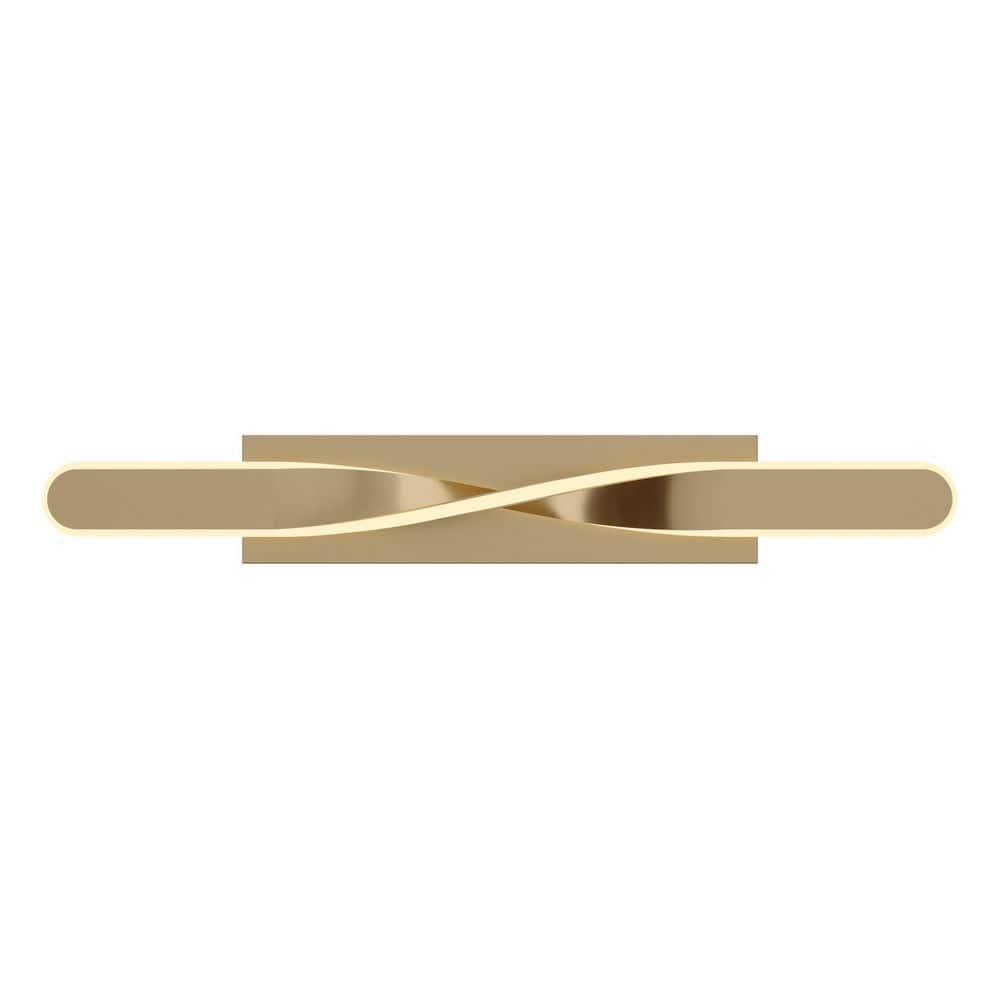 Twist 4 in. 12-Light Satin Brass Integrated LED Vanity Light with White Acrylic Shade price history on PriceWatchPro
