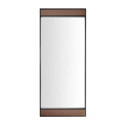 Oversized Metal & Wood Frame Modern Floor Mirror (70 in. H x 30 in. W)