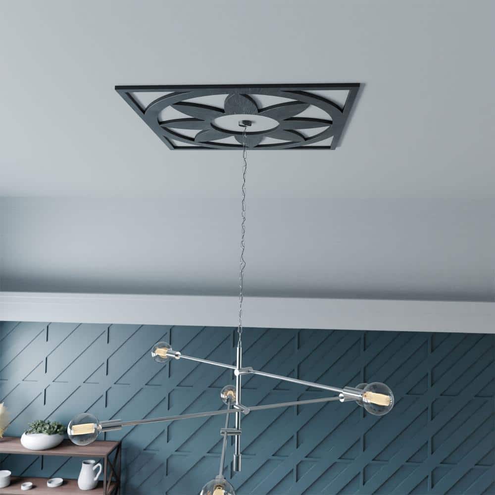 Antiqued Brass Faux Metal Pierced Ceiling Medallion
