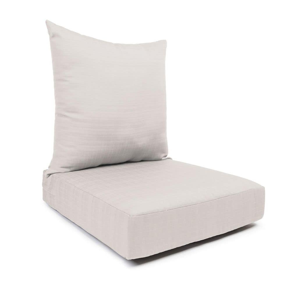 Sunrise 23 in. x 24 in. x 5 in. Deep Seat Cushion-Back and Seat Set with Knife Edge Eggshell price history on PriceWatchPro