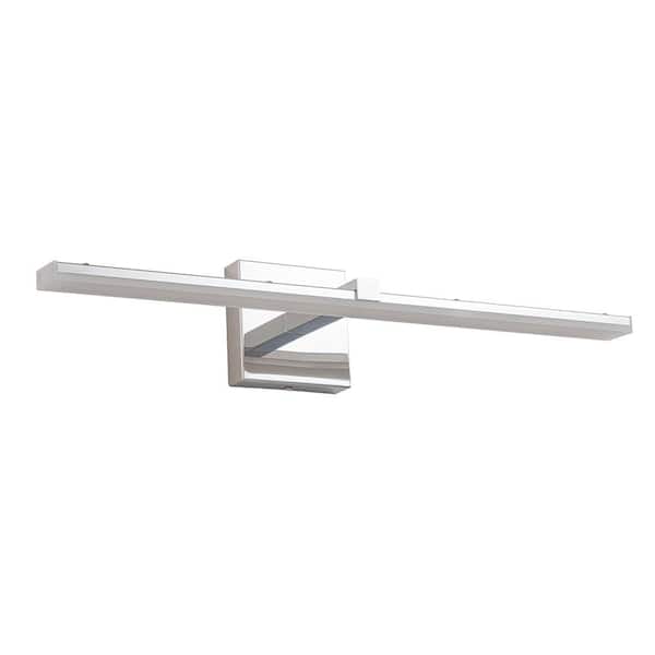 24.02 in. Chrome Rectangle Tube Bathroom LED Vanity Light Wall Lighting Vanity Lamp Bar Modern Light Fixture Over Mirror
