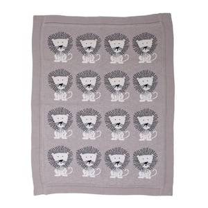 Jordan Light Grey Animal Cotton Baby Blanket