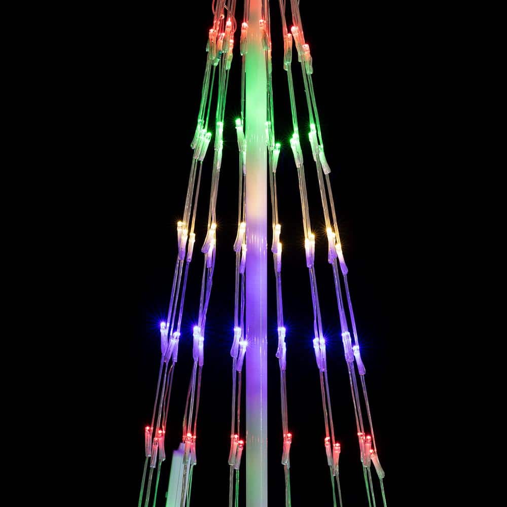 86" Multi-Color LED Outdoor Plastic Christmas Tree with Star Topper