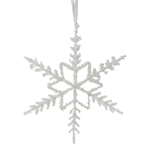 10 in. White Glittered Snowflake Christmas Ornament