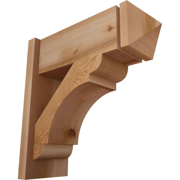 Ekena Millwork 8 in. x 20 in. x 20 in. Western Red Cedar Olympic Arts and Crafts Smooth Outlooker